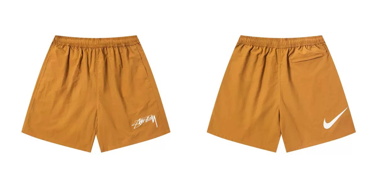 Relaxed Fit Nylon Casual Shorts, Printed Streetwear Athletic Shorts for Men