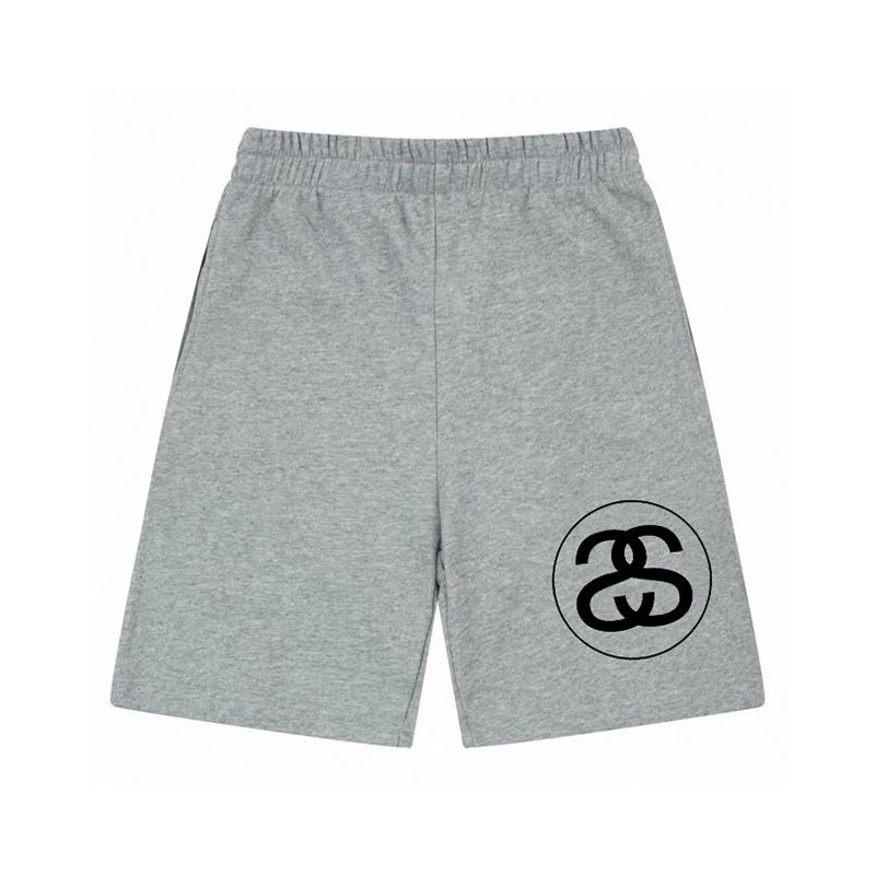 Circular Interlocking Symbol Graphic Elastic Waist Summer Sweat Shorts