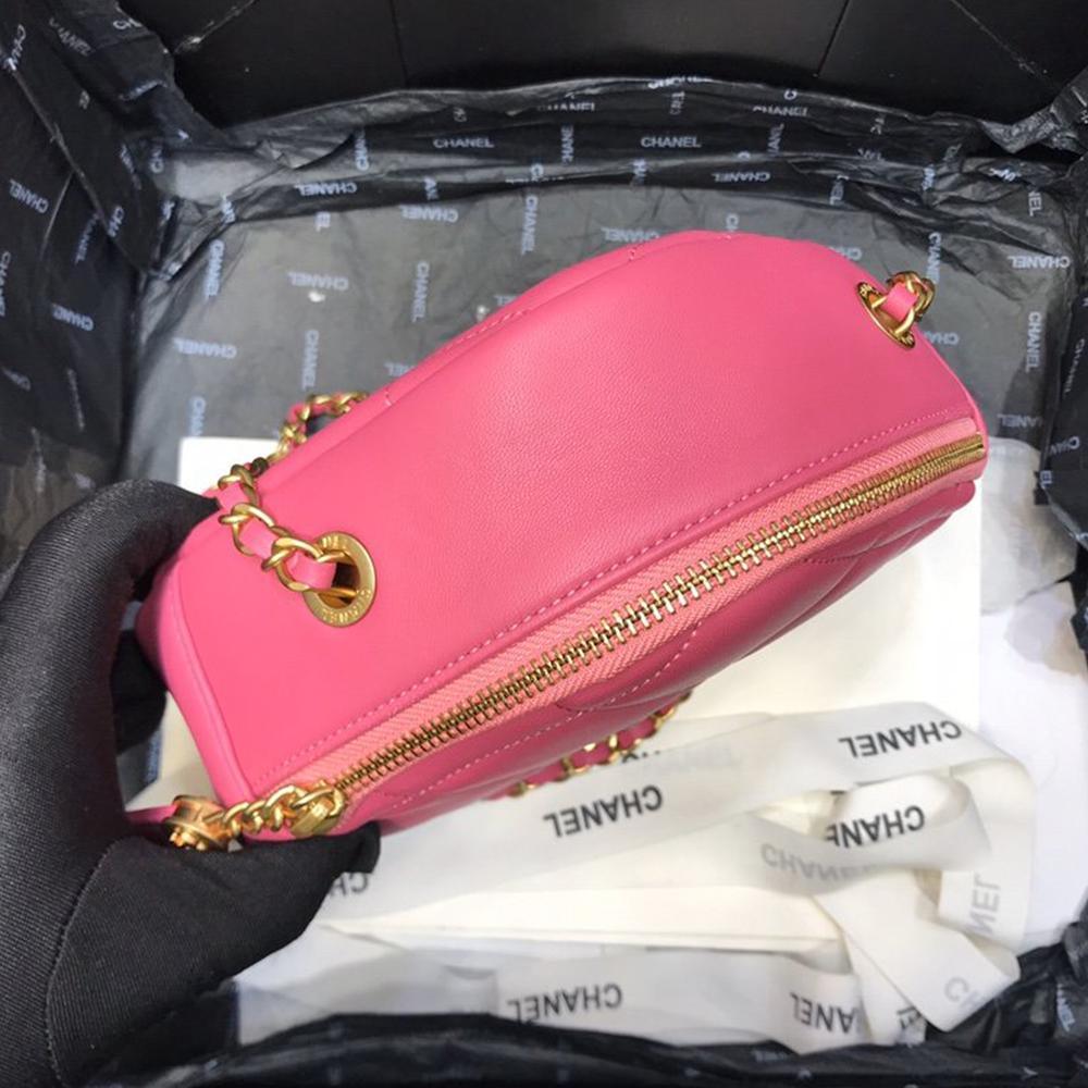 Chanel lambskin diamond cut Pink bag