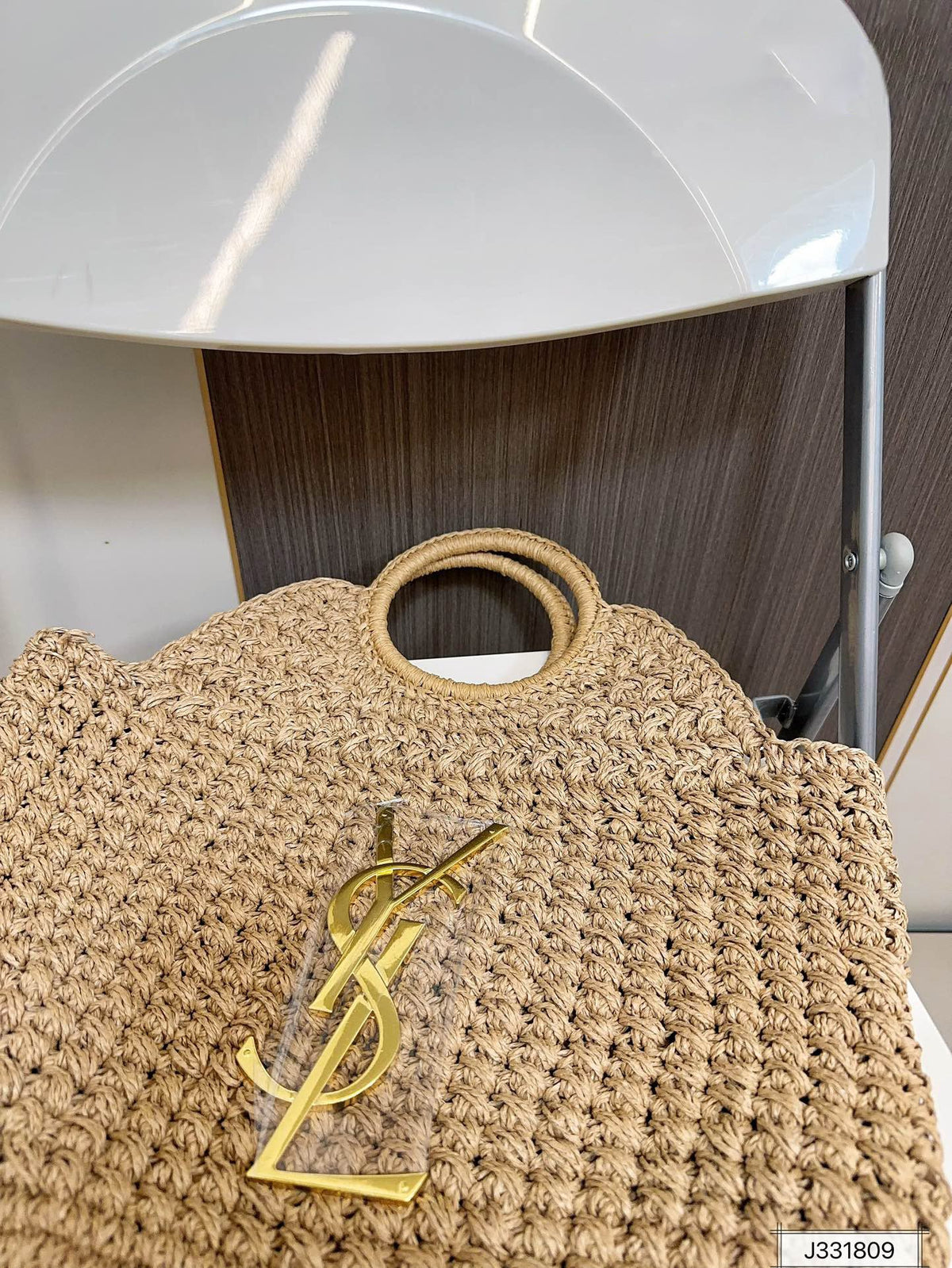 YSL SAINT LAURENT Summer Raffia Tote Bag 41x37cm