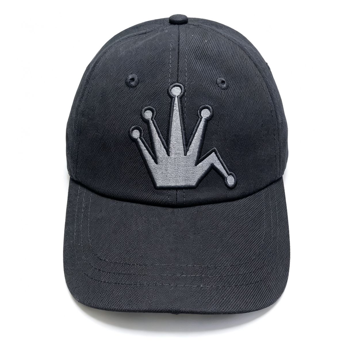 Black Crown Embroidery Adjustable Baseball Cap