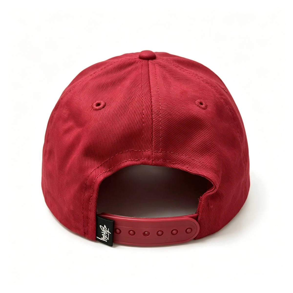 Wine Red Crown Embroidery Snapback Cap