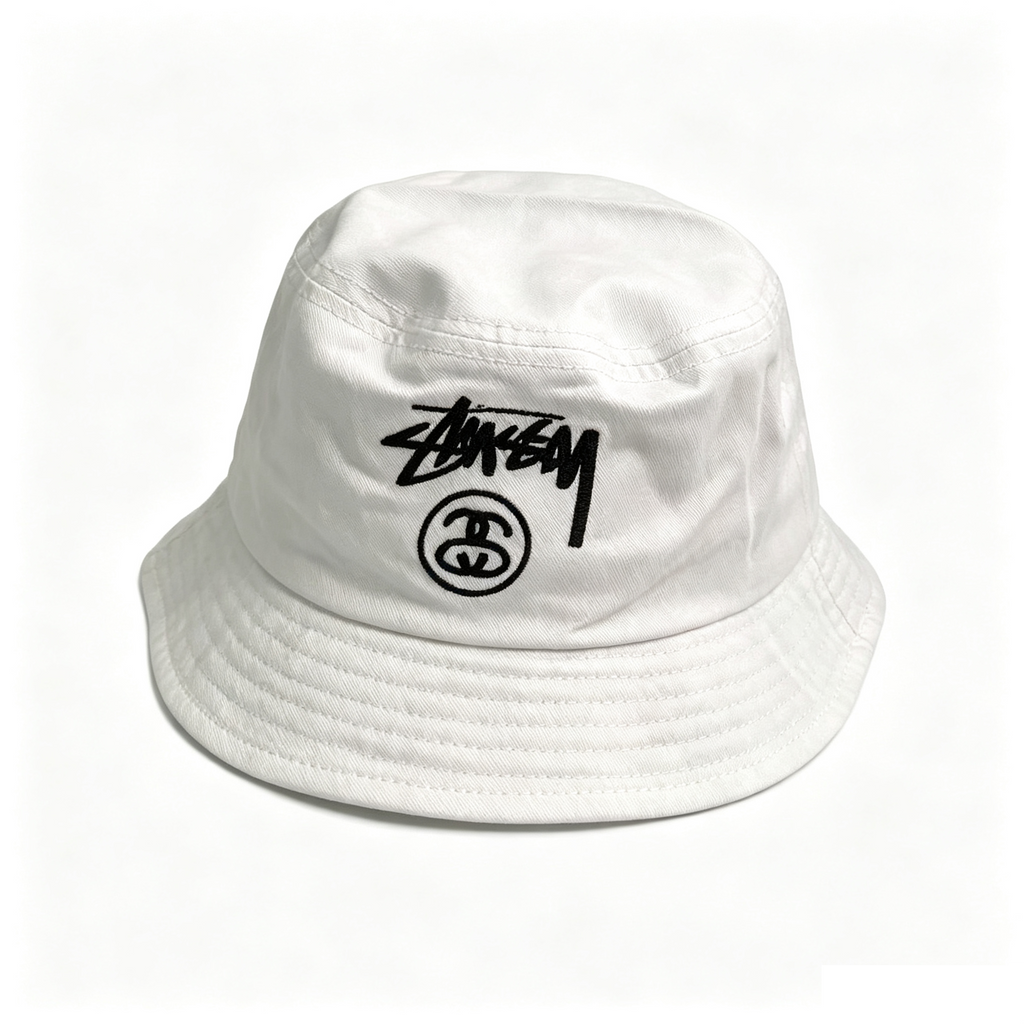 `White Embroidered Bucket Hat | Head 53‑58cm`