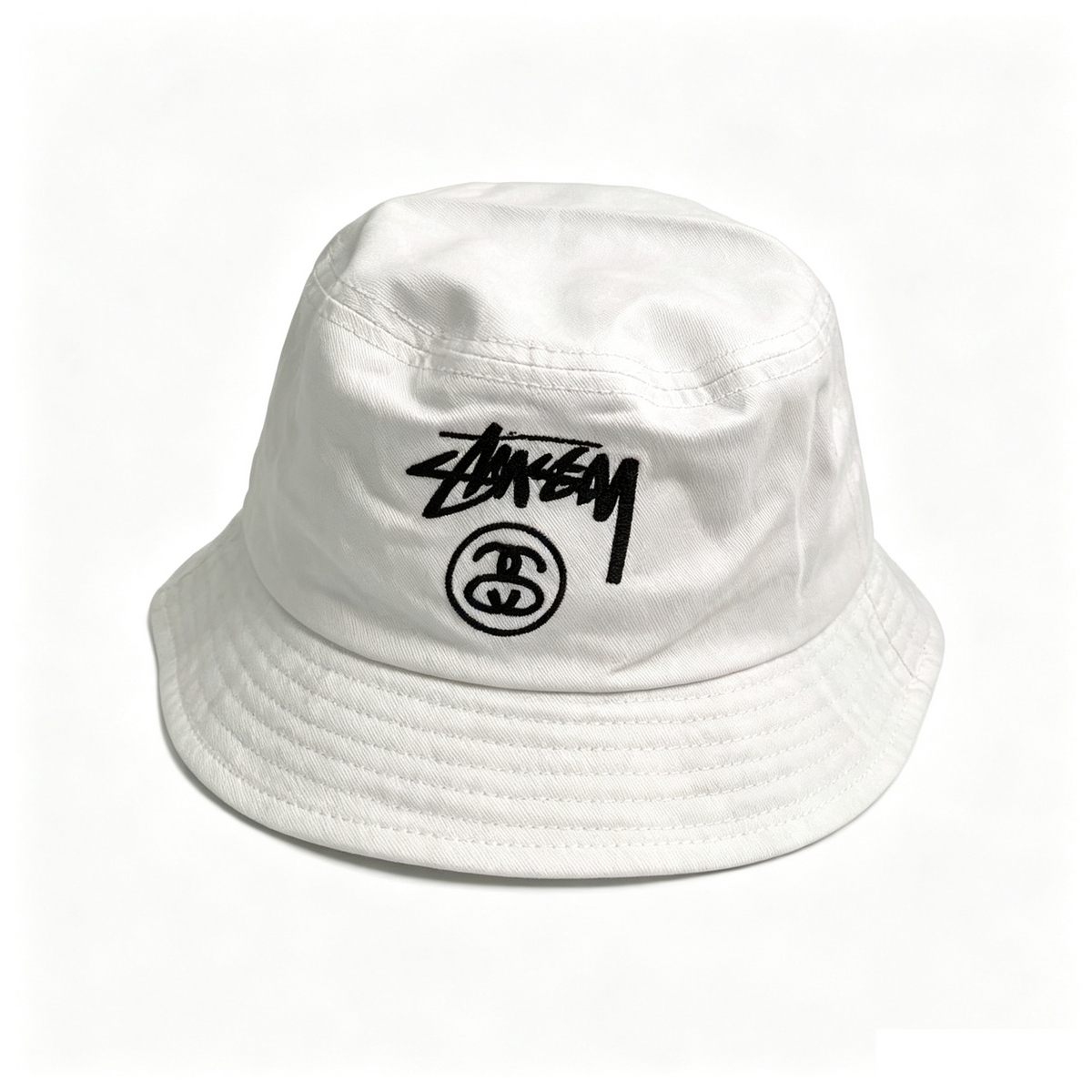 `White Embroidered Bucket Hat | Head 53‑58cm`