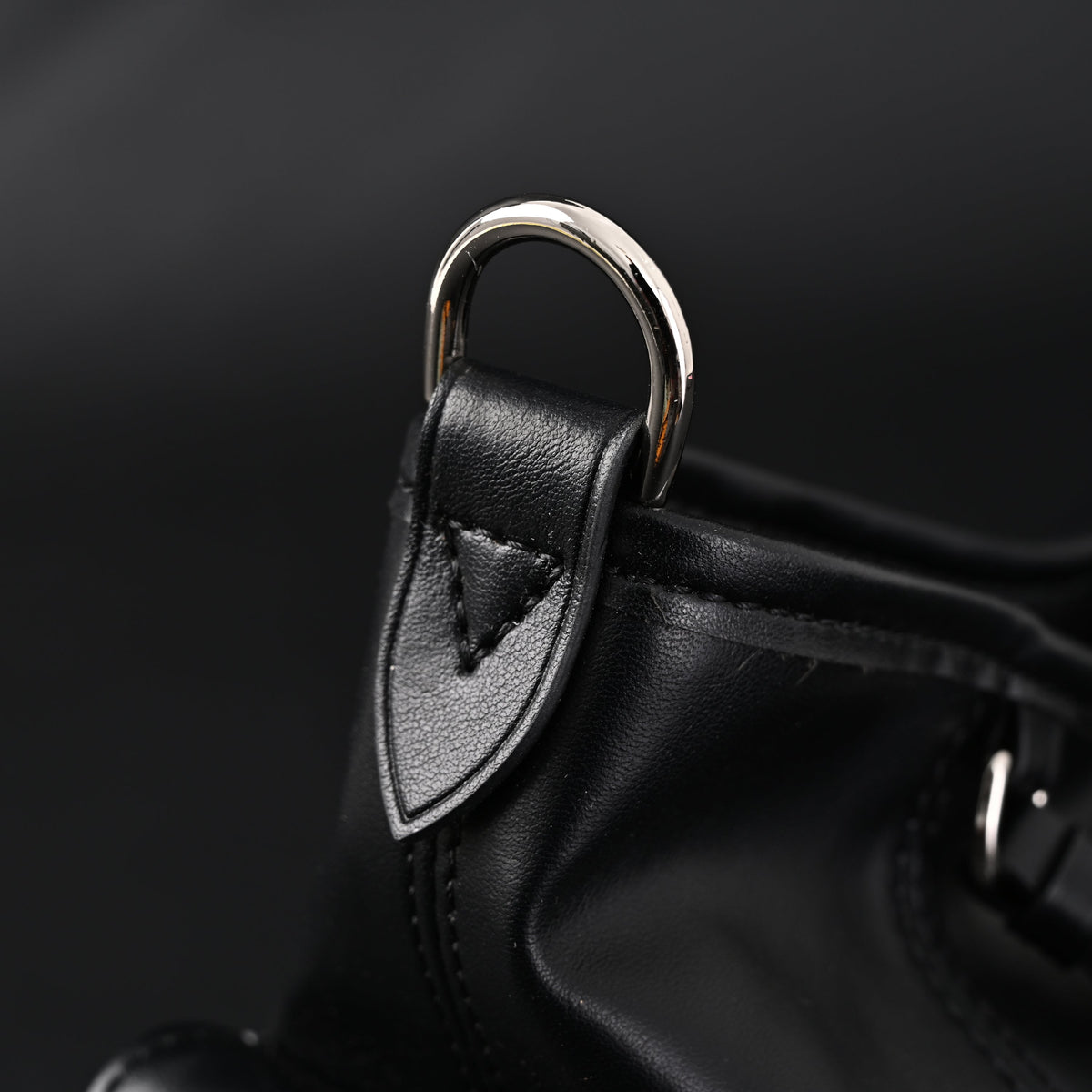 Louis Vuitton Montaigne Black Mahina Leather Shoulder Bag