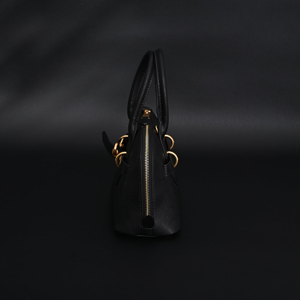 Miu Miu Black Leather Satchel Bag – Medium Structured Tote
