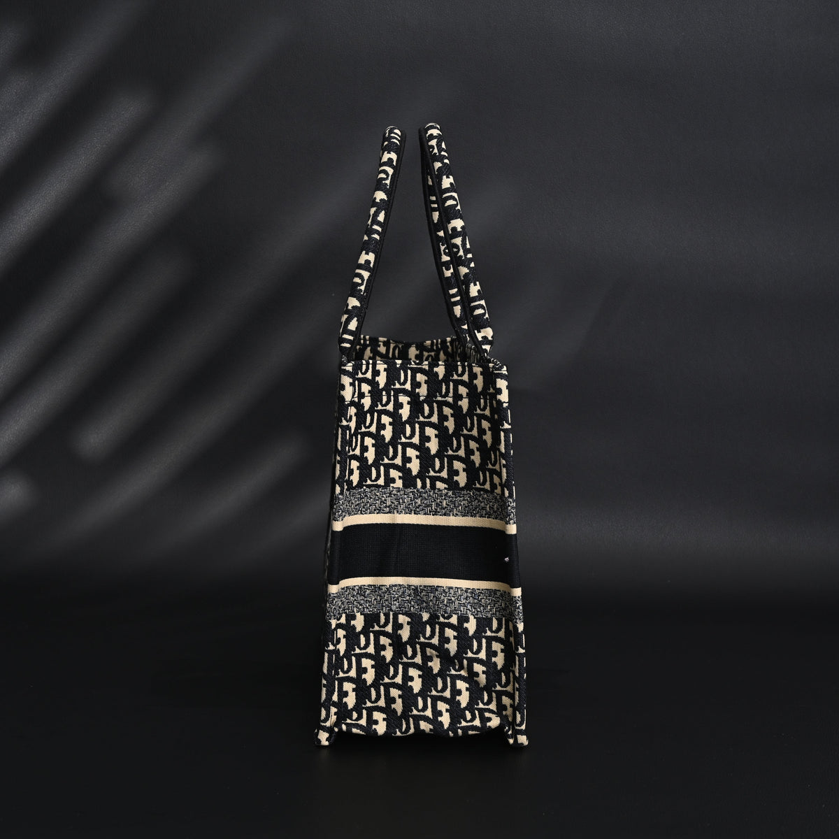 Christian Dior Medium Book Tote – Black Oblique Embroidery