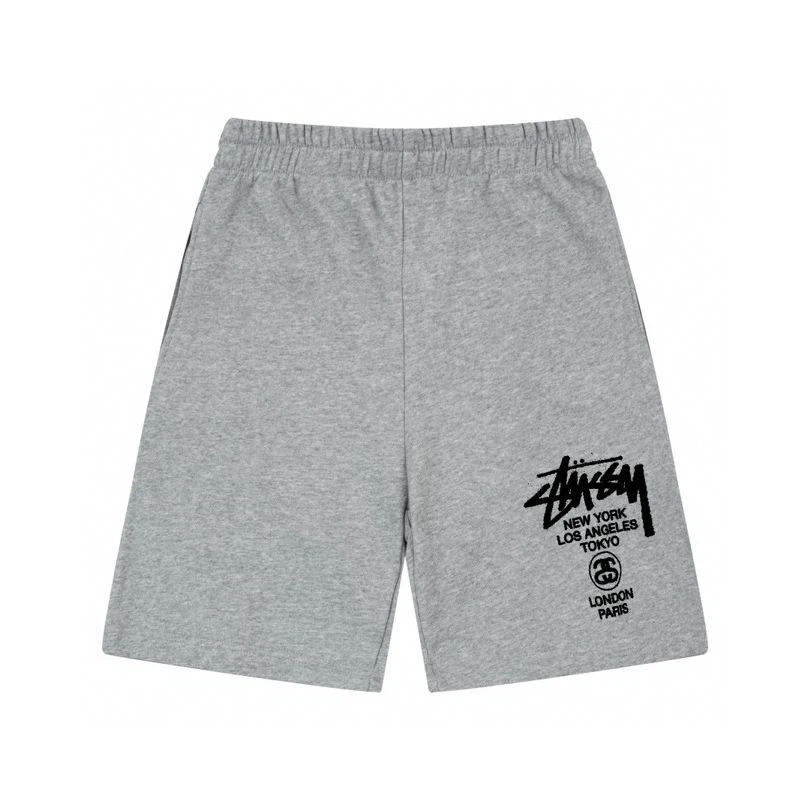 World City List Graphic Print Elastic Waist Summer Sweat Shorts