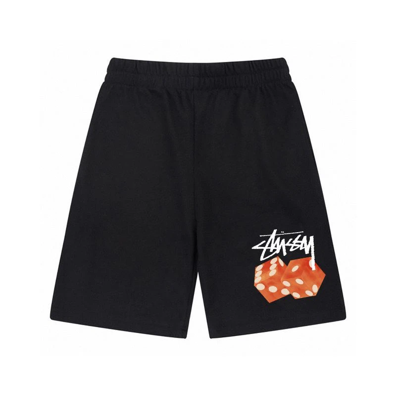 Red Dice Graphic Print Elastic Waist Summer Sweat Shorts