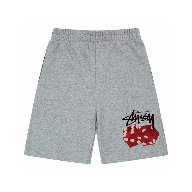 Red Dice Graphic Print Elastic Waist Summer Sweat Shorts