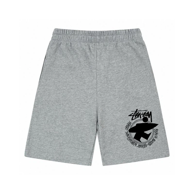 Retro Surfer Circle Graphic Print Elastic Waist Summer Sweat Shorts