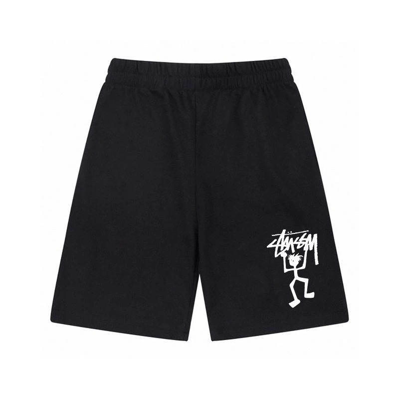 Dancing Stick Figure Graphic Print Elastic Waist Summer Sweat Shorts