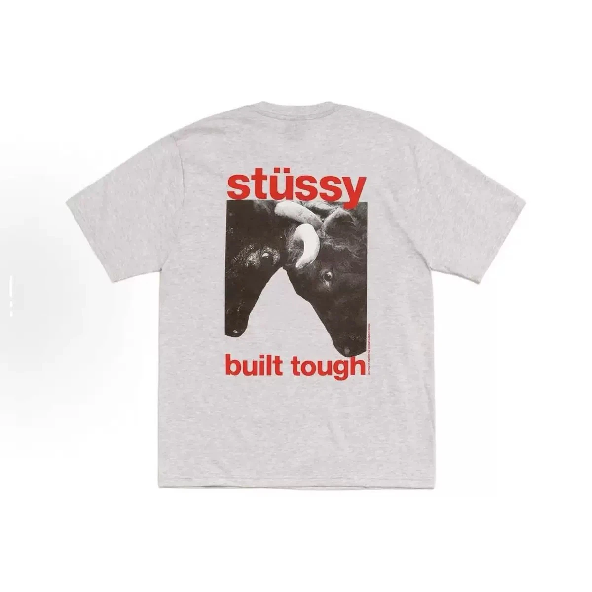 Stussy Built Tough Bull Graphic Short Sleeve T-Shirt Unisex Oversized Streetwear Tee