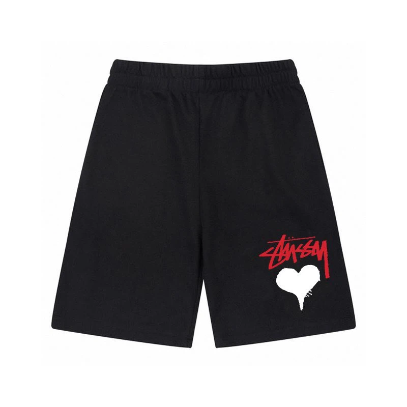 Heart Graphic Print Elastic Waist Summer Sweat Shorts