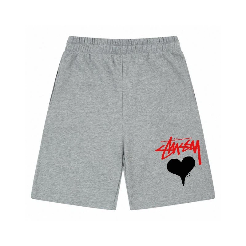 Heart Graphic Print Elastic Waist Summer Sweat Shorts