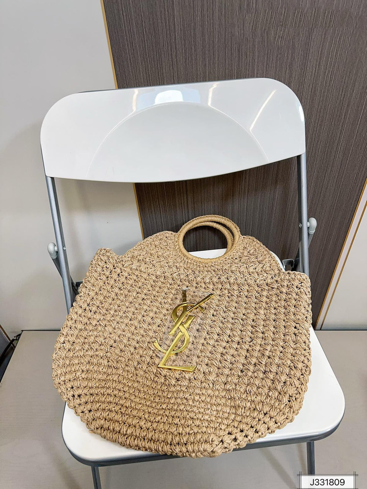 YSL SAINT LAURENT Summer Raffia Tote Bag 41x37cm