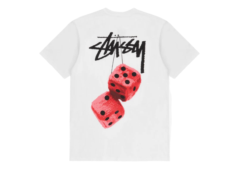 Stussy Fuzzy Dice Tee White