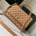 Chanel Flap Bag with Handle Beige